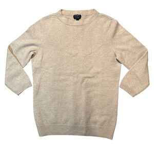 Talbots Cashmere Women's Tan Crew‎ Neck Long Sleeve Sweater Size Medium